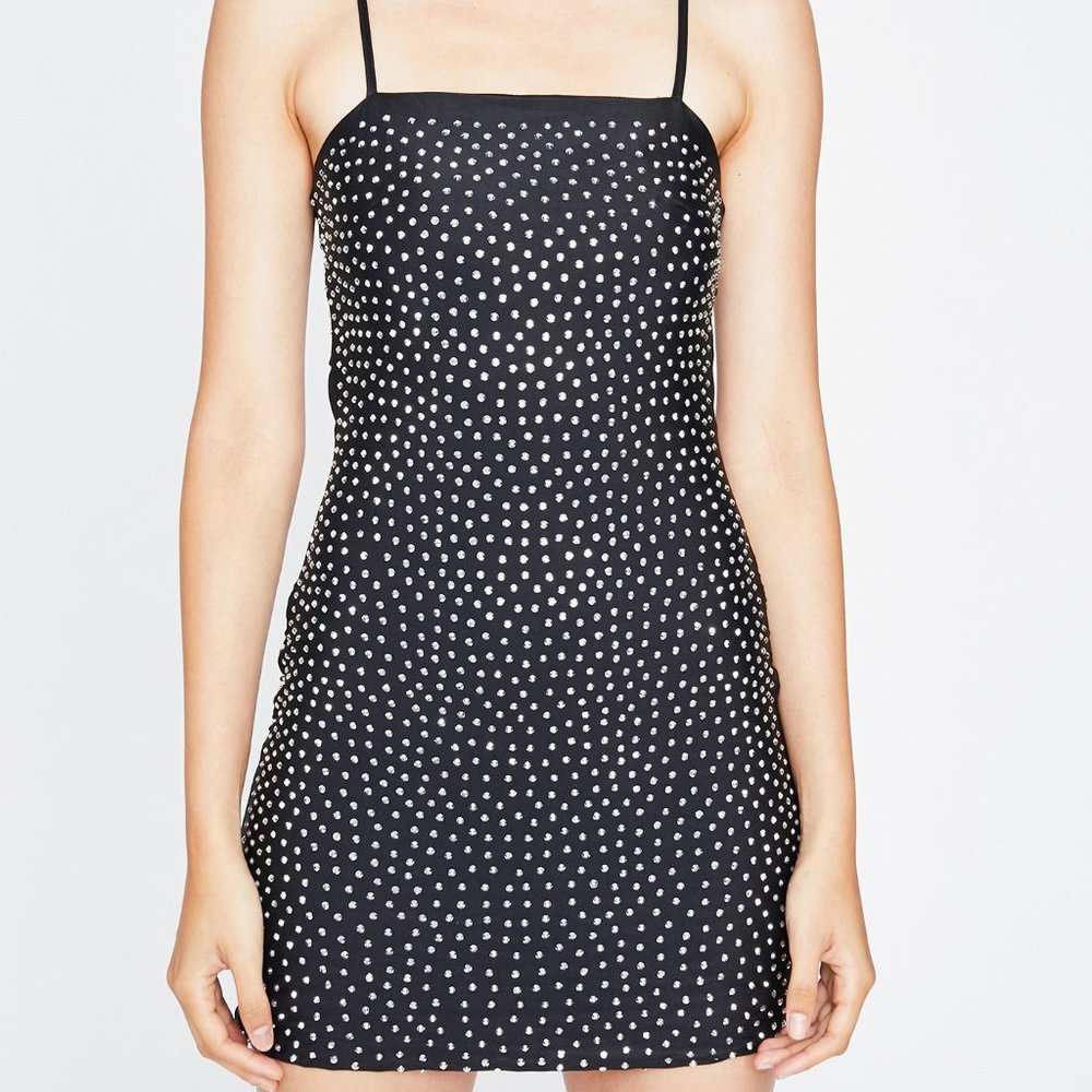 Dolls Kill Mini Dress Black w/ Rhinestones Large